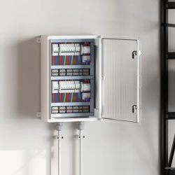 vidaXL Kontroles skapis Pelēka 40 x 20 x 60 cm ABS plastmasa