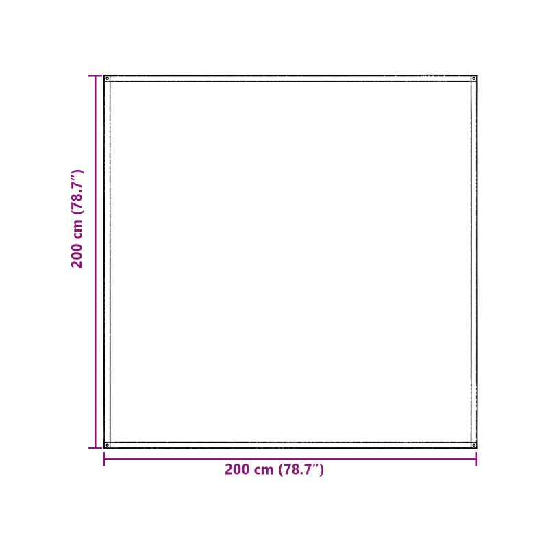 vidaXL Telts paklājs Zila un pelēka 200 x 200 cm Polietilēns