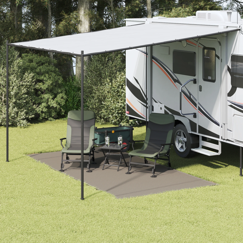 vidaXL Telts paklājs Gaiši pelēks 400 x 200 cm Polietilēns