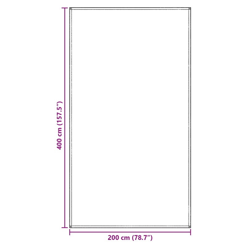vidaXL Telts paklājs Gaiši pelēks 400 x 200 cm Polietilēns