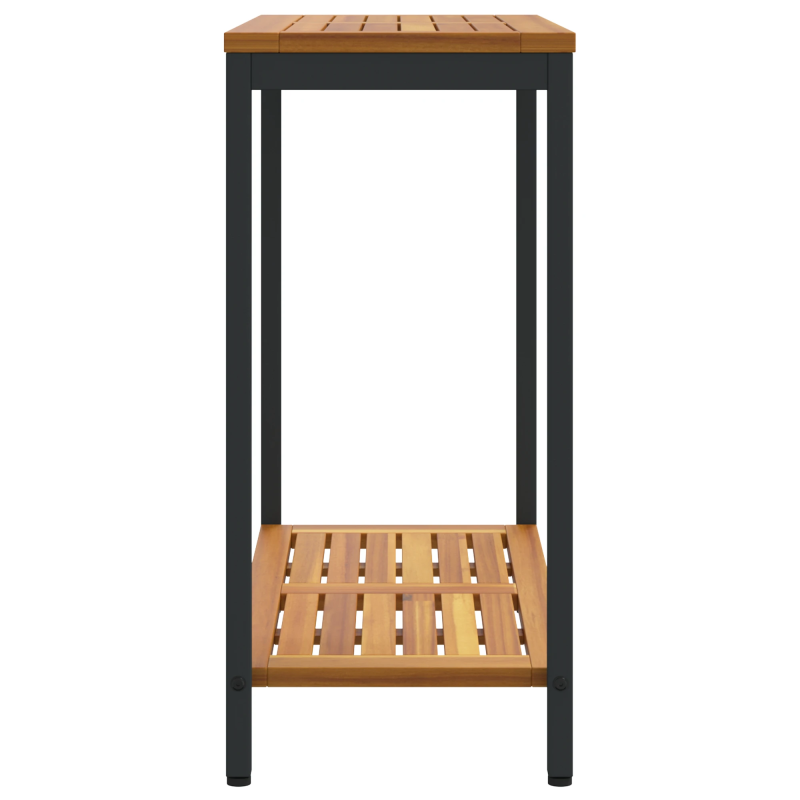 vidaXL Āra galds ar uzglabāšanu Dabīgs un melns 80 x 35 x 75 cm