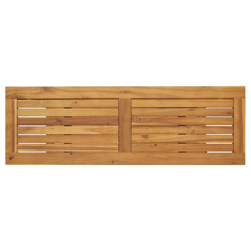 vidaXL Āra galds ar uzglabāšanu Dabīgs un melns 110 x 35 x 75 cm