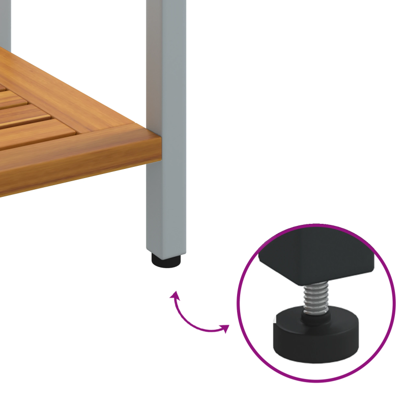 vidaXL Āra galds ar uzglabāšanu Dabisks un pelēks 110 x 35 x 75 cm