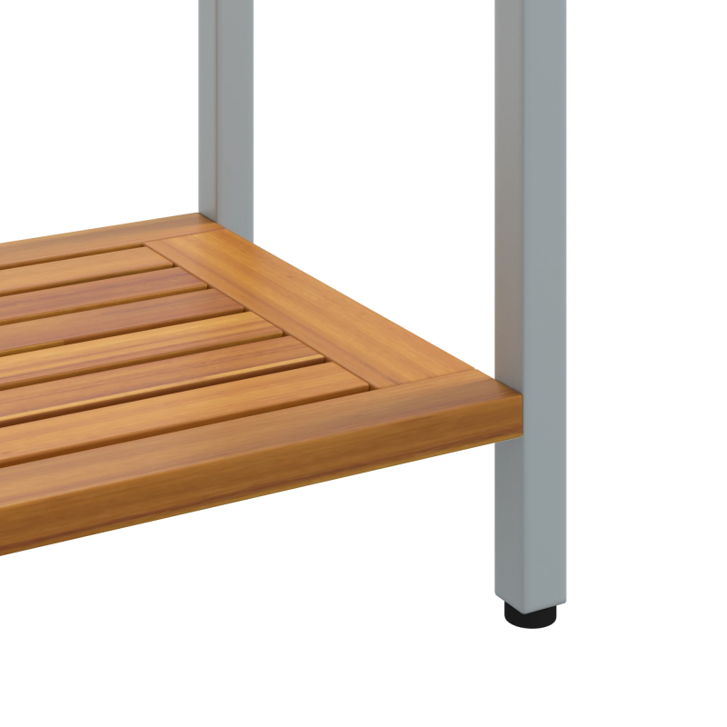 vidaXL Āra galds ar uzglabāšanu Dabisks un pelēks 110 x 35 x 75 cm