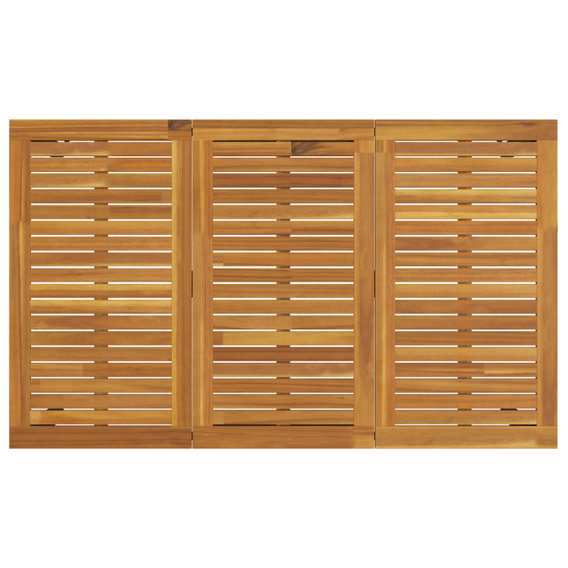 vidaXL Āra galds Dabīgs un melns 150 x 90 x 75 cm Cietā akācijas koks