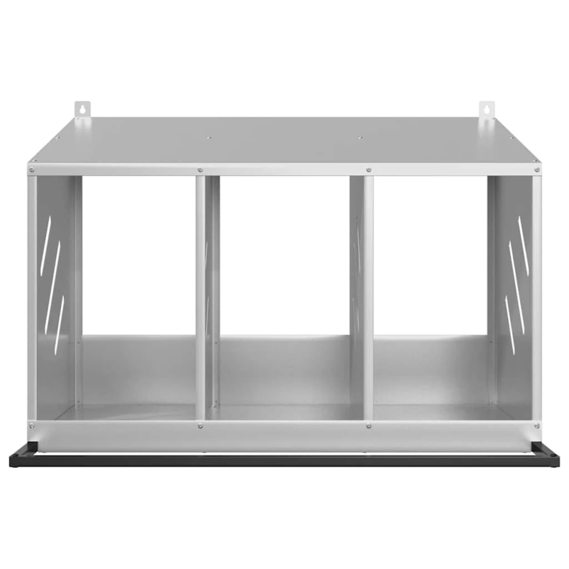 vidaXL vistu ligzdošanas kaste ar 3nodalījumiem cinkota sudraba metāla