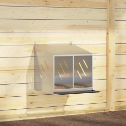 vidaXL vistu ligzdošanas kaste ar 2nodalījumiem cinkota sudraba metāla