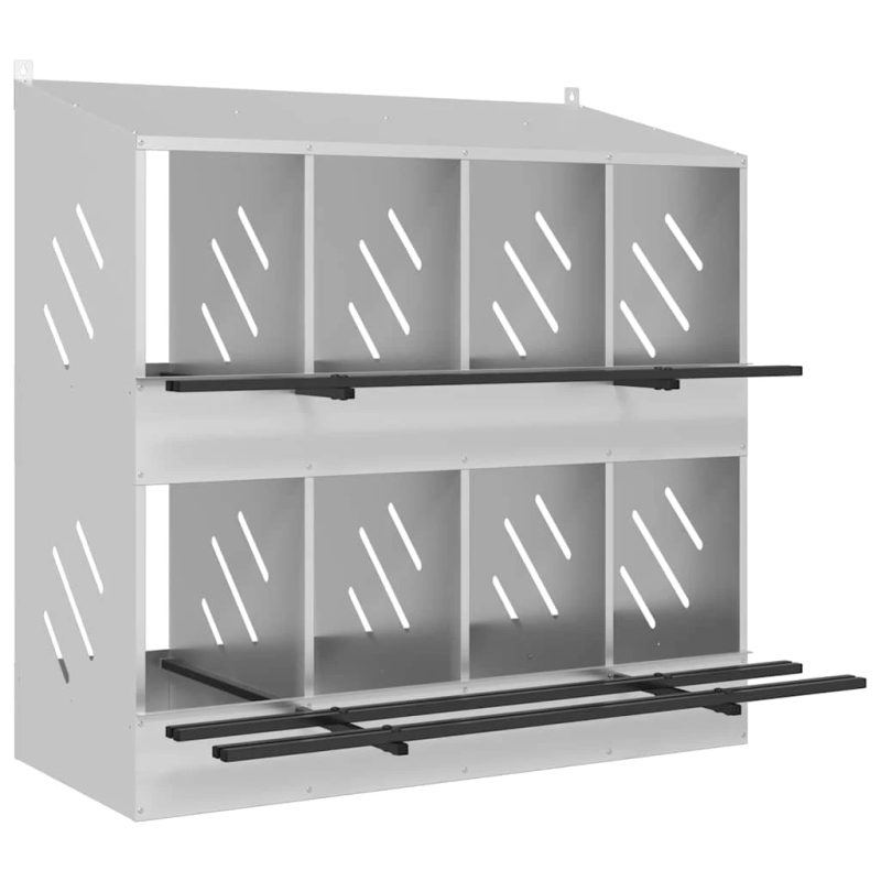 vidaXL vistu ligzdošanas kaste ar 8nodalījumiem cinkota sudraba metāla