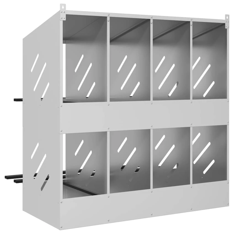 vidaXL vistu ligzdošanas kaste ar 8nodalījumiem cinkota sudraba metāla