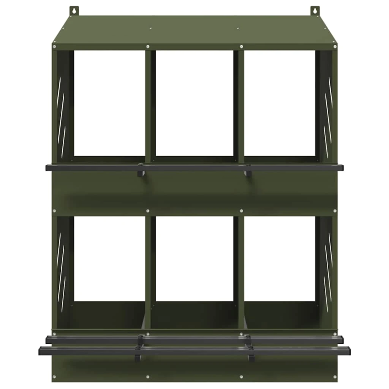 vidaXL vistu ligzdošanas kaste ar 6 nodalījumiem olīvzaļa metāla