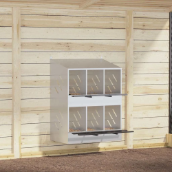 vidaXL vistu ligzdošanas kaste ar 6nodalījumiem cinkota sudraba metāla