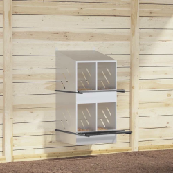 vidaXL vistu ligzdošanas kaste ar 4nodalījumiem cinkota sudraba metāla