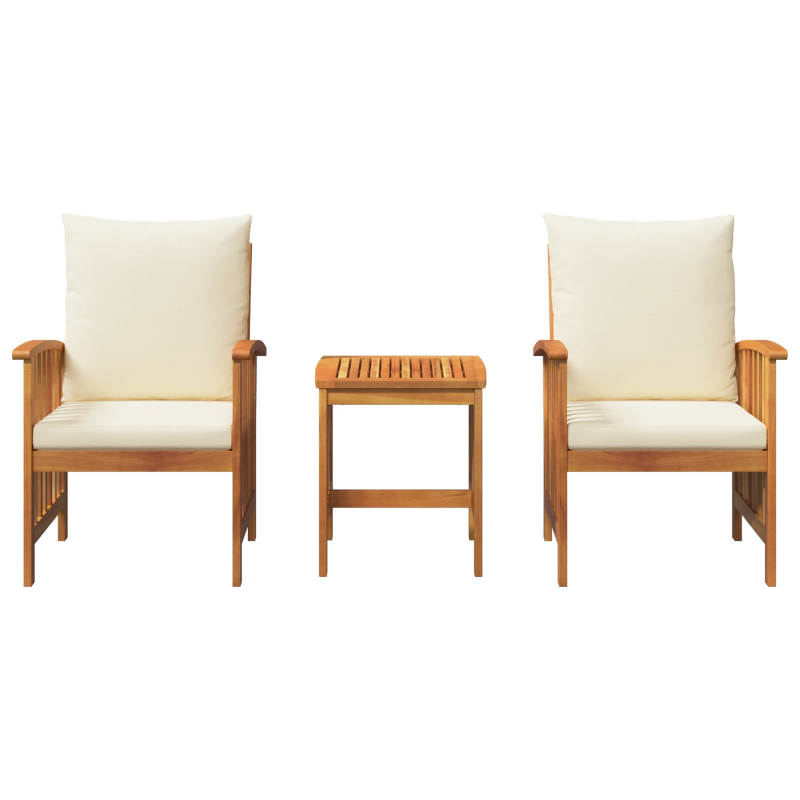 vidaXL Dārza dīvānu komplekts 3 pcs Eļļa dabīgā Cietā akācijas koks