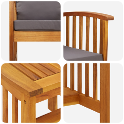 vidaXL Dārza dīvānu komplekts 3 pcs Eļļa dabīgā Cietā akācijas koks