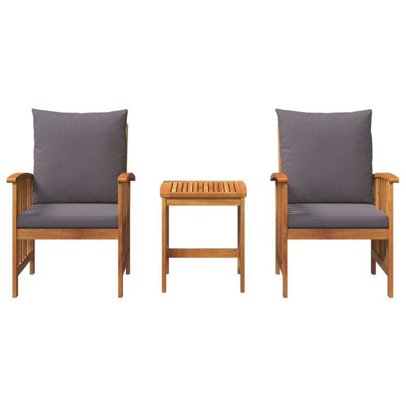 vidaXL Dārza dīvānu komplekts 3 pcs Eļļa dabīgā Cietā akācijas koks