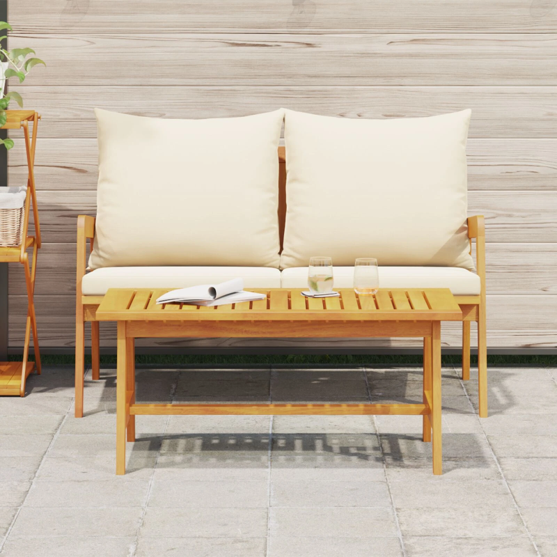 vidaXL Bistro komplekts 2 pcs Eļļa dabīgā Cietā akācijas koks