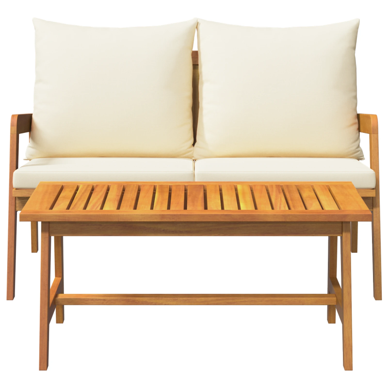 vidaXL Bistro komplekts 2 pcs Eļļa dabīgā Cietā akācijas koks