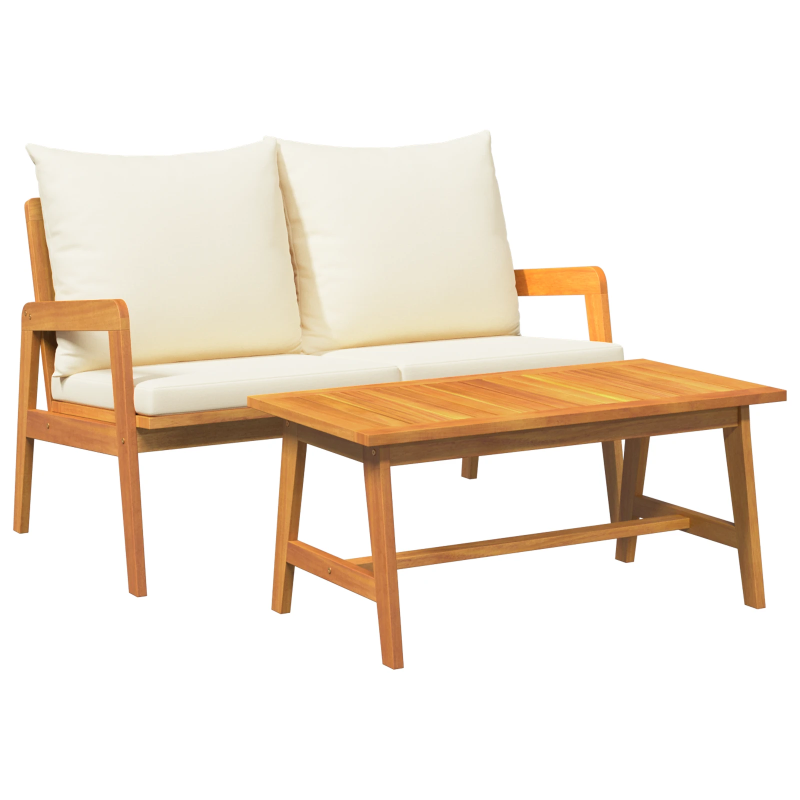 vidaXL Bistro komplekts 2 pcs Eļļa dabīgā Cietā akācijas koks