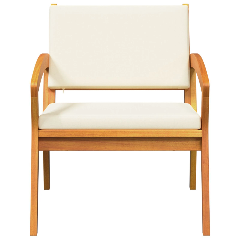 vidaXL Dārza krēsls ar spilvenu 2 pcs Eļļa dabīgā Cietā akācijas koks