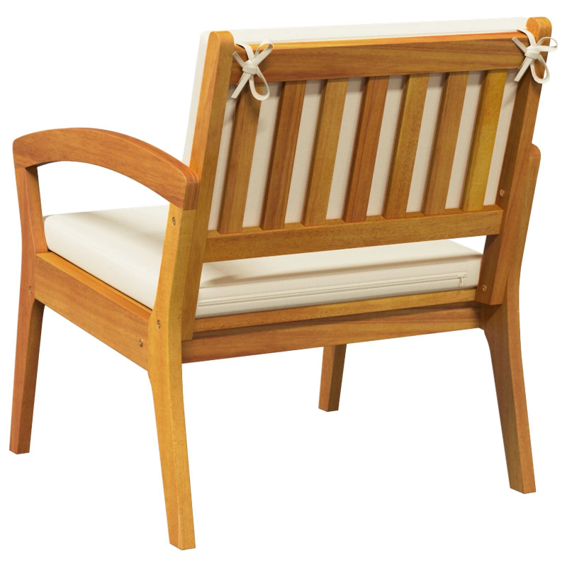 vidaXL Dārza krēsls ar spilvenu 2 pcs Eļļa dabīgā Cietā akācijas koks