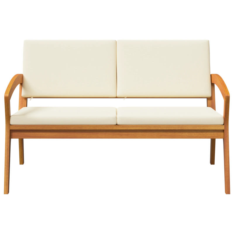 vidaXL Dārza sols ar spilvenu Eļļa dabīgā Cietā akācijas koks