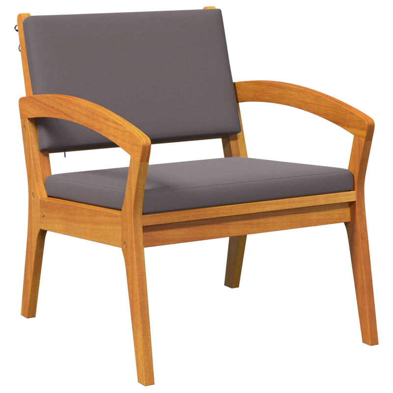 vidaXL Dārza krēsls ar spilvenu 2 pcs Eļļa dabīgā Cietā akācijas koks