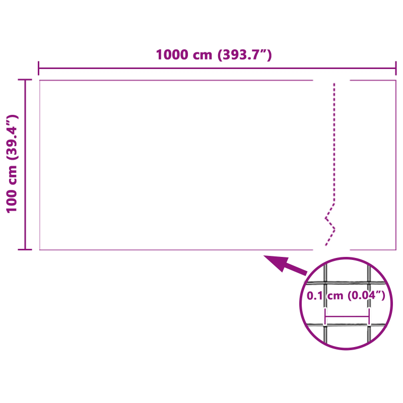 vidaXL Insektu siets Balts 100 x 1000 cm Stikla šķiedra