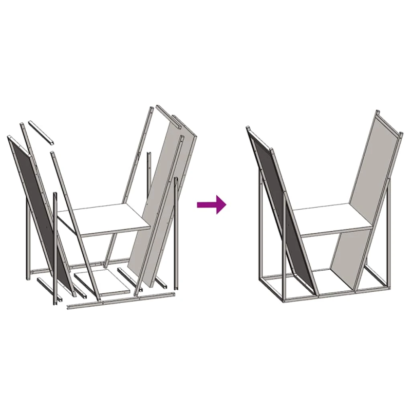 vidaXL Malkas plaukts, melns, 69,5x35x81 cm, auksti velmēts tērauds