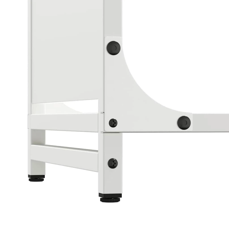 vidaXL malkas plaukts, balta, 90x28x90 cm, auksti velmēts tērauds