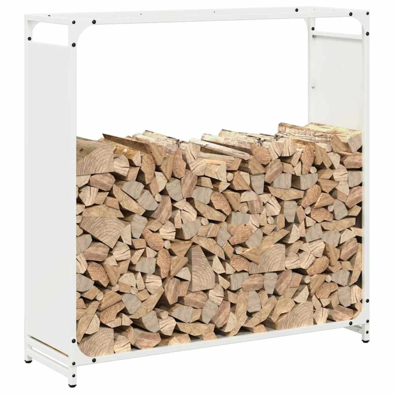 vidaXL malkas plaukts, balta, 90x28x90 cm, auksti velmēts tērauds