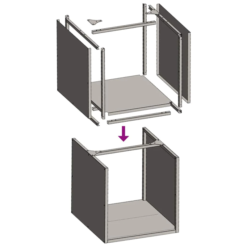 vidaXL Malkas plaukts, melns, 40x40x40 cm, auksti velmēts tērauds