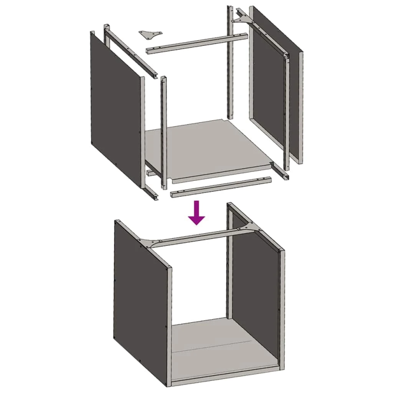 vidaXL Malkas plaukts, antracīts 40x40x40 cm, auksti velmēts tērauds