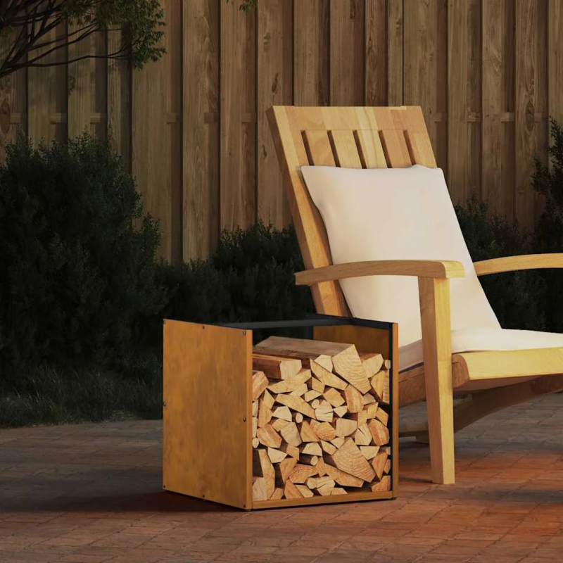 vidaXL Malkas plaukts 40x40x40 cm laikapstākļiem izturīgs tērauds