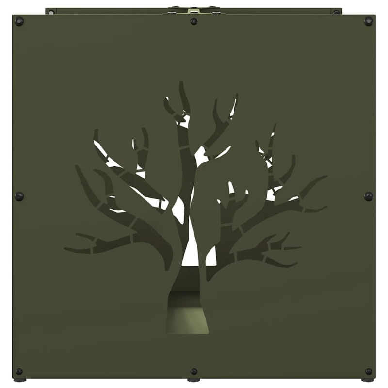 vidaXL Malkas plaukts, olīvu zaļa 40x40x40 cm auksti velmēts tērauds