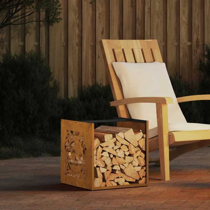 vidaXL Malkas plaukts 40x40x40 cm laikapstākļiem izturīgs tērauds