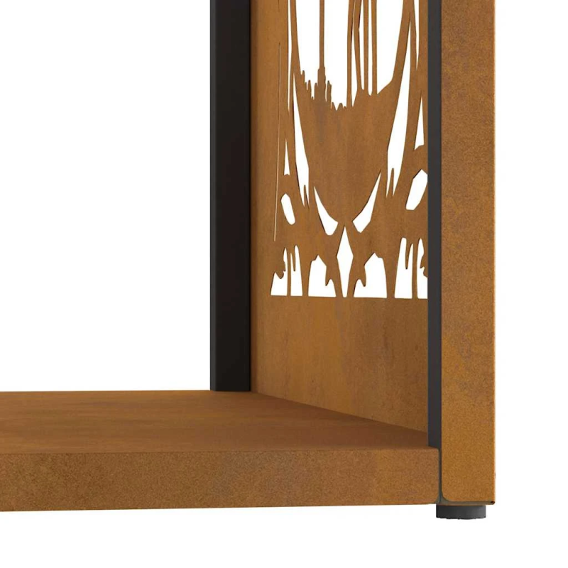 vidaXL Malkas plaukts 40x40x40 cm laikapstākļiem izturīgs tērauds