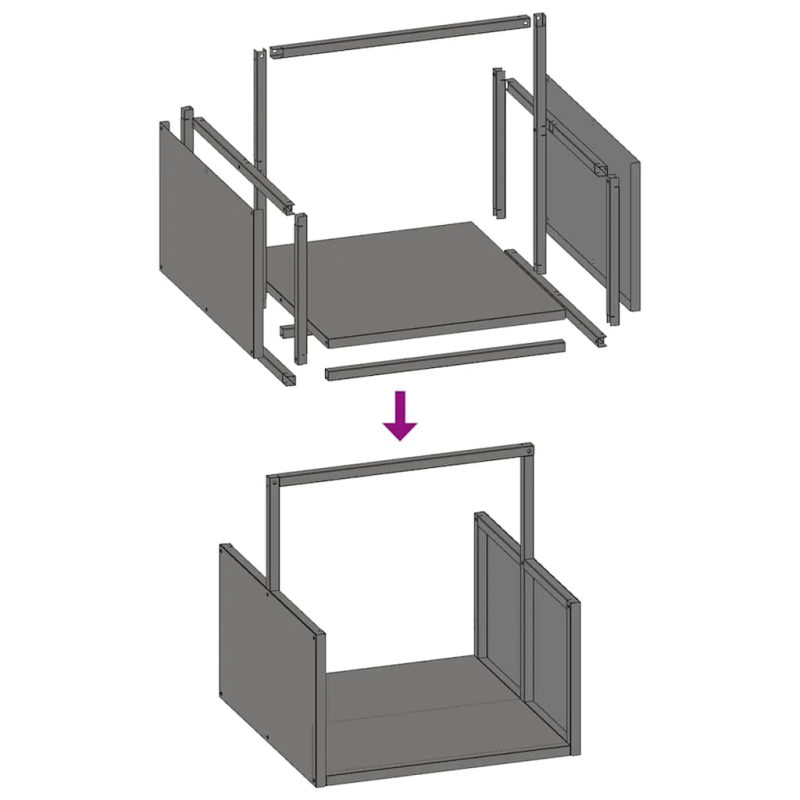 vidaXL Malkas plaukts, antracīts 40x40x40 cm, auksti velmēts tērauds