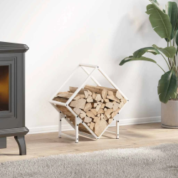 vidaXL malkas plaukts, balta, 50x25x50 cm, auksti velmēts tērauds