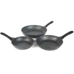 Salter BW11459BRMFOB Megastone Thermo Collar 3-Piece Frying Pan Set - 20-24-28cm