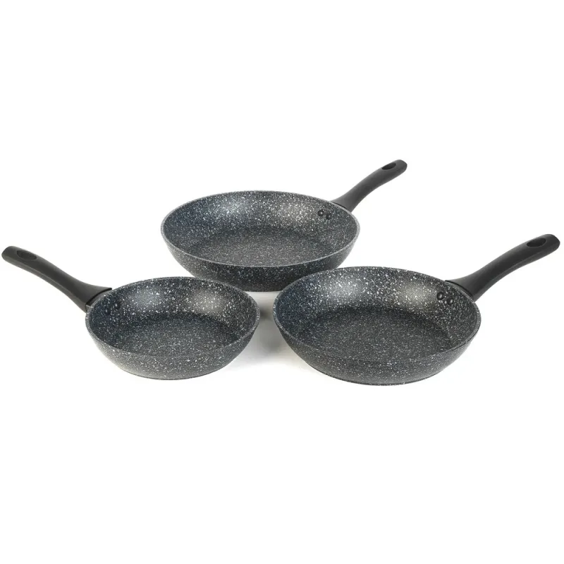 Salter BW11459BRMFOB Megastone Thermo Collar 3-Piece Frying Pan Set - 20-24-28cm