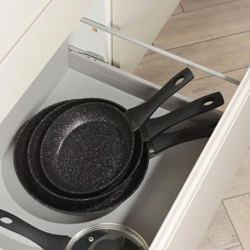 Salter BW11459BRMFOB Megastone Thermo Collar 3-Piece Frying Pan Set - 20-24-28cm