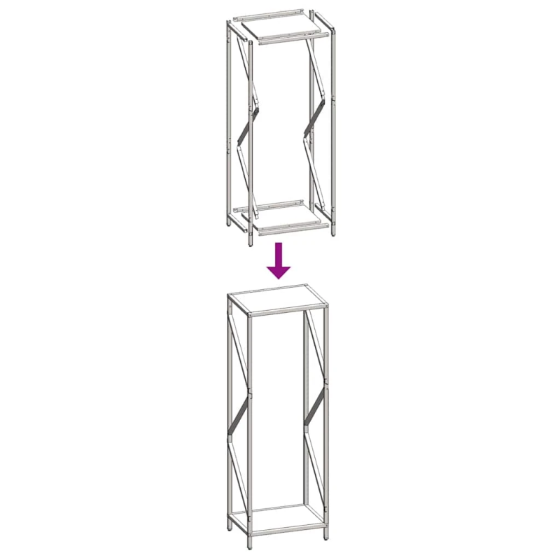 vidaXL Malkas plaukts Balts 34x25x100 cm Auksti velmēts tērauds