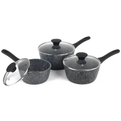Salter BW11460BRMFO Megastone Thermo Collar 3-Piece Saucepan Set - 16-18-20cm