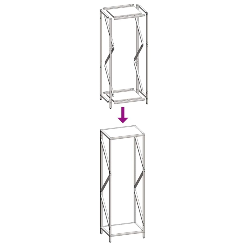 vidaXL malkas plaukts antracīts 34x25x100 cm auksti velmēts tērauds