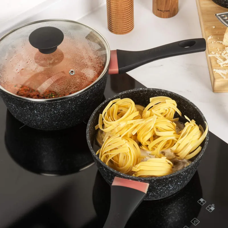 Salter BW11460BRMFO Megastone Thermo Collar 3-Piece Saucepan Set - 16-18-20cm