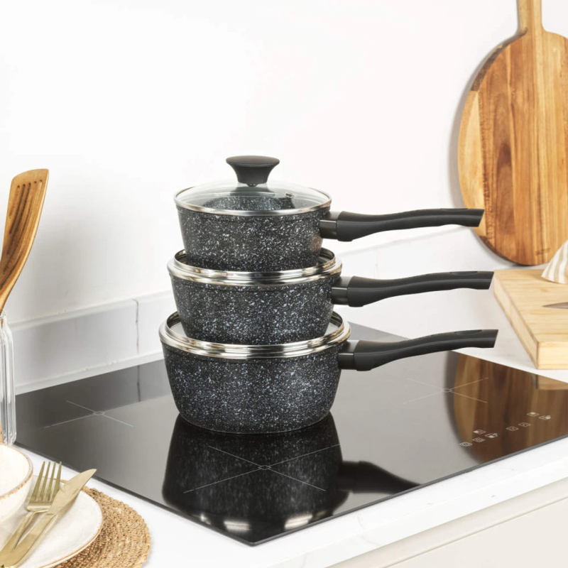 Salter BW11460BRMFO Megastone Thermo Collar 3-Piece Saucepan Set - 16-18-20cm