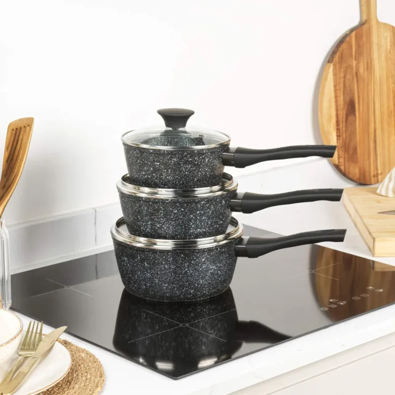 Salter BW11460BRMFO Megastone Thermo Collar 3-Piece Saucepan Set - 16-18-20cm