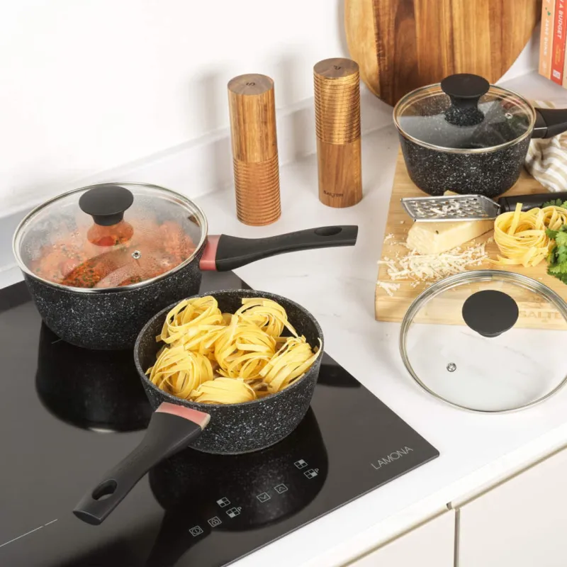 Salter BW11460BRMFO Megastone Thermo Collar 3-Piece Saucepan Set - 16-18-20cm