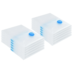 vidaXL Uzglabāšanas maisi 10 pcs Caurspīdīga un zila 70 x 50 cm