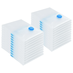 vidaXL Uzglabāšanas maisi 20 pcs Caurspīdīga un zila 70 x 50 cm